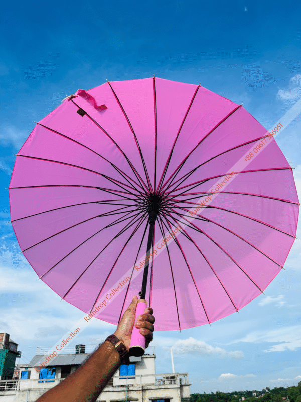 (Baby Pink) ২৪ শিকের প্রিমিয়াম ছাতা - Image 1