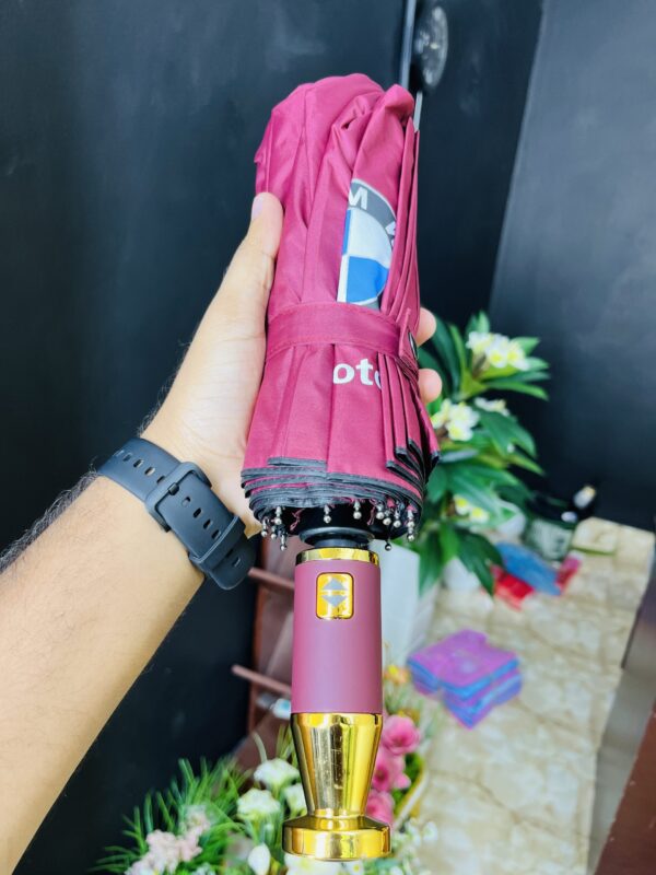 32 Ribs BMW (Merun)  Premium Umbrella- ৩২ শিকের বি এম ডাব্লিও ছাতা (মেরুন) - Image 2