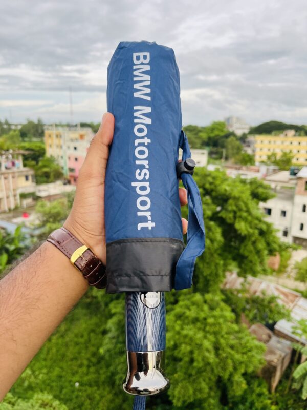 (Blue) BMW Premium Umbrella 16 Ribs- Spot Handle - Image 1