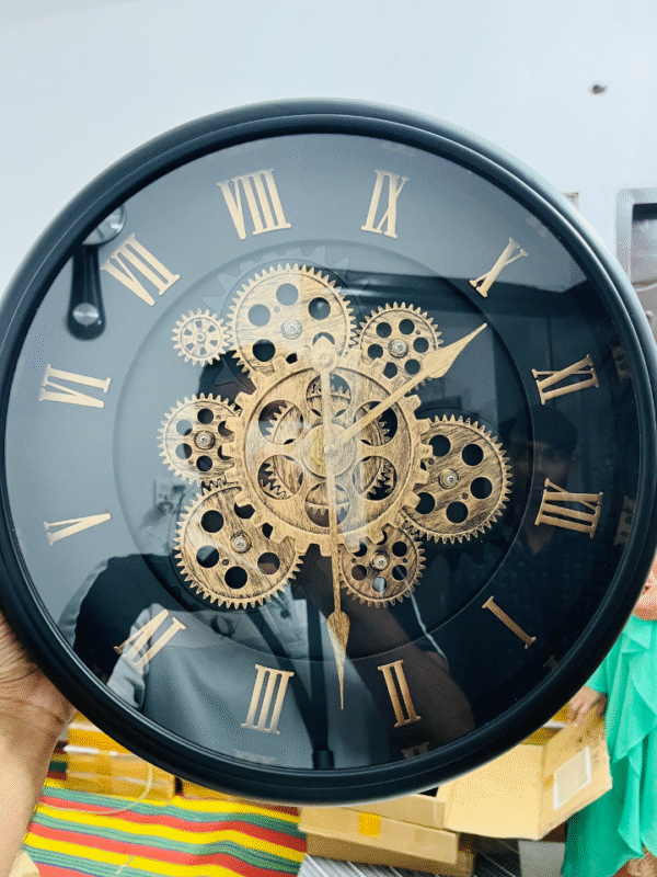 Premium Mechanical Wall Clock (Black) - Image 3